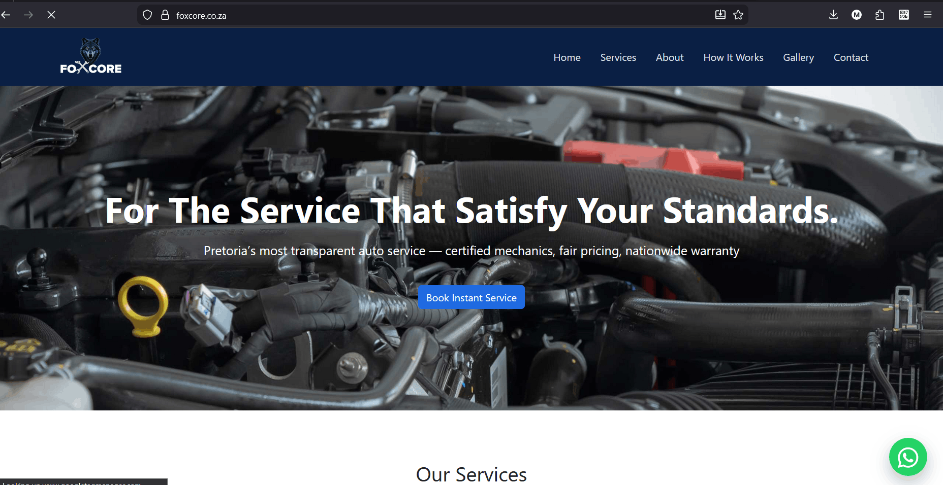 Foxcore business website developed by Ziso Consulting